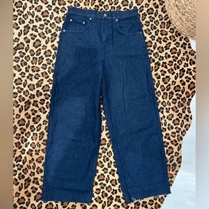 GRLFRND Low Rise Baggy Dark Wash Jeans